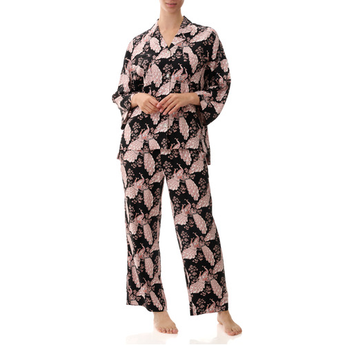 7/8th pyjama Peacocks Black  