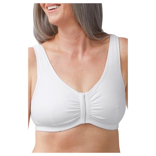 Fleur Mastectomy Soft Bra Front Opening White