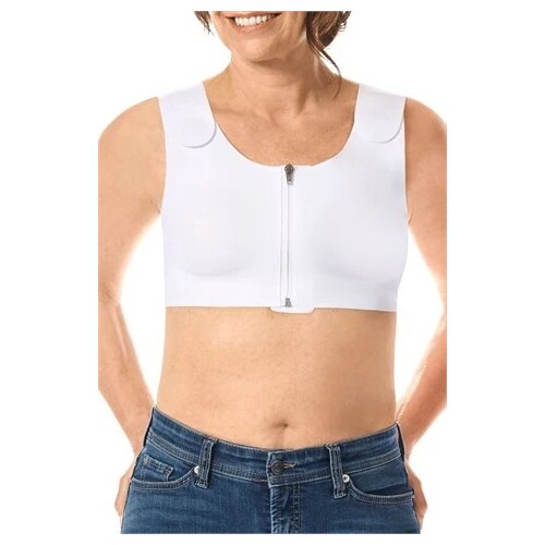 Lymph Flow Front Closure Soft Bra - White
