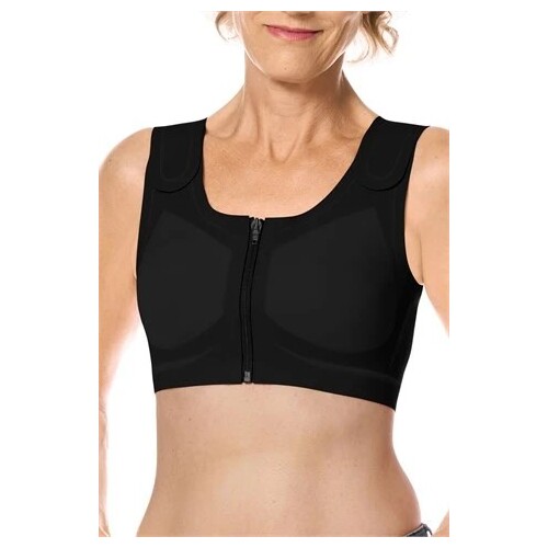 Lymph Flow Front Closure Soft Bra - Black