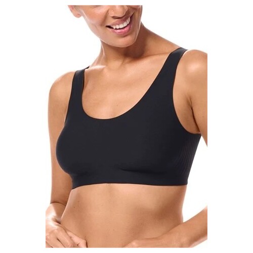 Linda Mastectomy Soft Cup Seamless Bra - Black