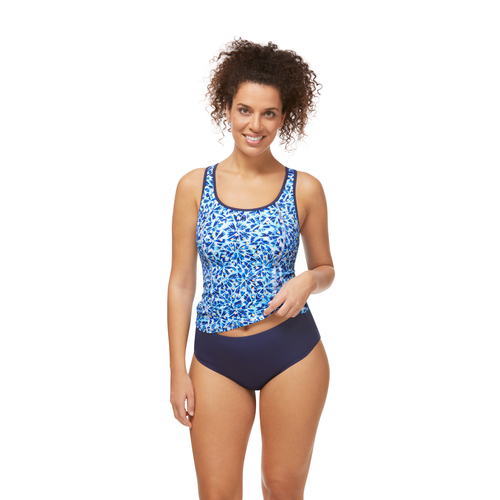 Ice Flowers High Waist Brief Blue