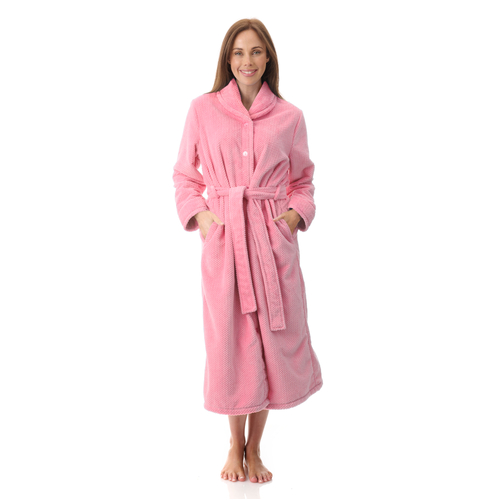 Mid belted button gown Dusty Rose 