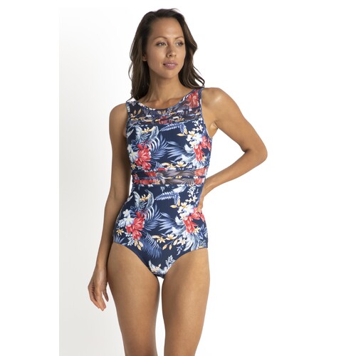 Travel Mesh High Neck Mastectomy One Piece 