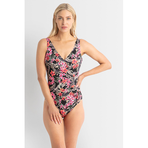 Hamilton Gathered Surplice One Piece Swimsuit - Black