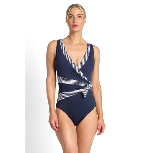 Anchor Stripe Sash Surplice 1Pc - Navy 