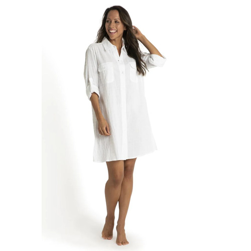 Lines Button Through Shirt - White 