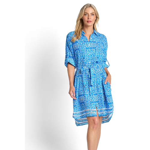 Bazaar Ladder Button Dress - Blue