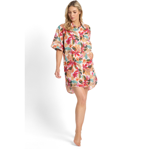 Phuket Straight Hem Button Dress - White 