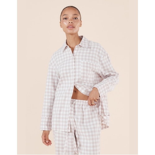 Lia Natural Gingham Cotton Pyjama set