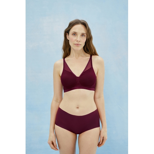 Nika Mastectomy Padded Soft Cup Bra Vino 