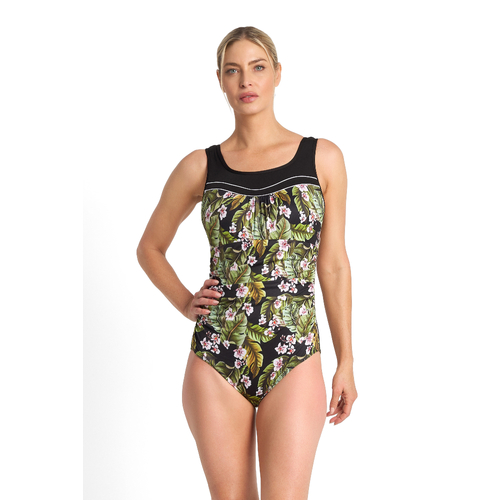 Leafique Scoop Ruche Mastectomy Swimsuit - Black 