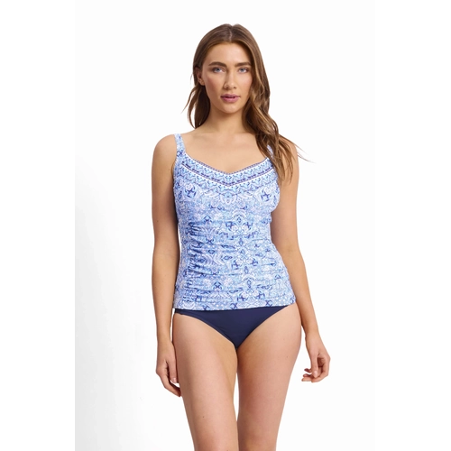 Cowboy DD/E Ruched U/Wire Singlet - Blue 