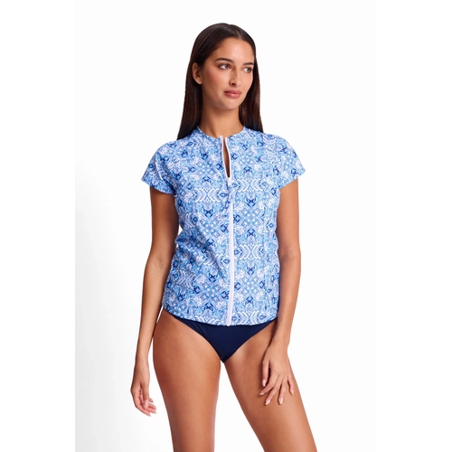 Cowboy Short Sleeve Mastectomy Rashie - Blue 